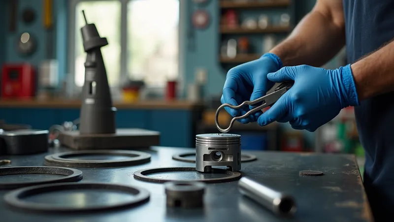 limar anillos de pistón en mantenimiento de motores